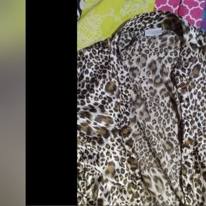 Suzy shier silky leopard print blouse